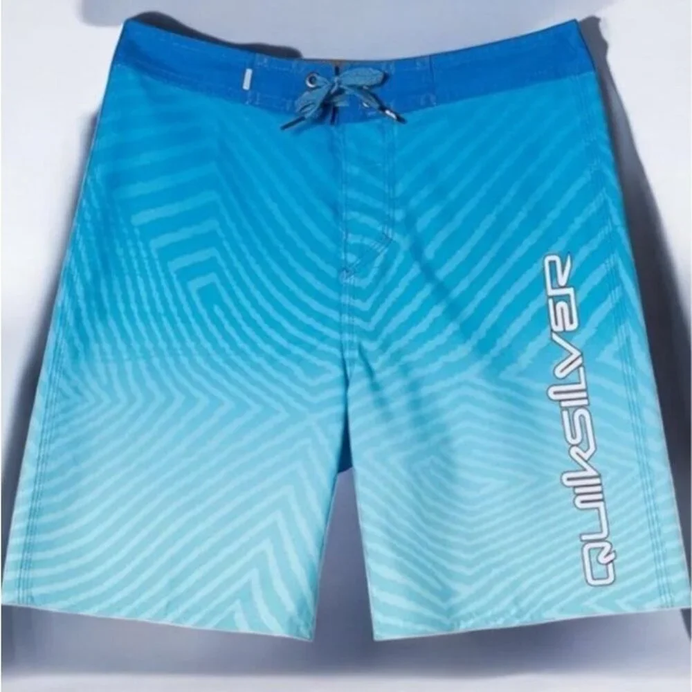 Quiksilver Boys Youth 17 inch Boardshorts Pocket Blue New Size 27 /Large 12-14